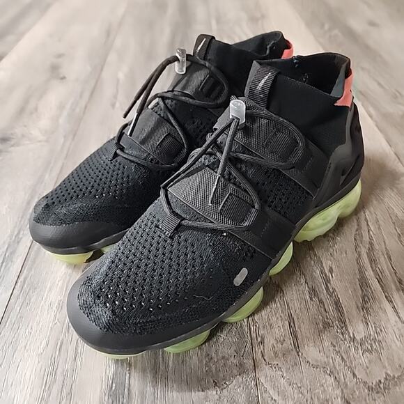 Nike Air Vapormax Flyknit Utility Black Volt Green - Size 9.5 - Picture 5 of 8